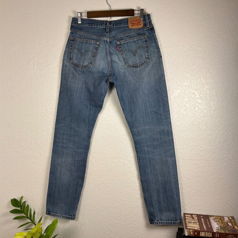 Levi's 501 Original Fit Jeans Mens 29x32 Blue Good Distressed Paint Splatter